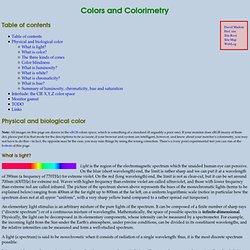 Colors and Colorimetry