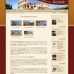 Roman Colosseum or Coliseum: Rome Italy