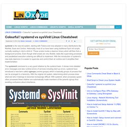 Colourful ! systemd vs sysVinit Linux Cheatsheet