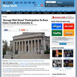 New Class At Columbia Focuses On Occupy Wall Street