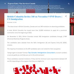 British Columbia Invites 340 on November 9 PNP Draws