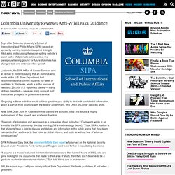 Columbia University Reverses Anti-Wikileaks Guidance