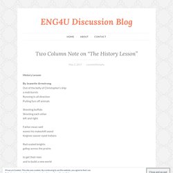 Two Column Note on “The History Lesson” – ENG4U Discussion Blog