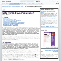 .NET Column: Safe Thread Synchronization