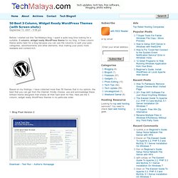50 Best 3 Column, Widget Ready Wordpress Themes (with Screen shots)