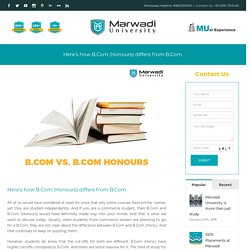 B.Com or B.Com (Honours), Which One to Choose?