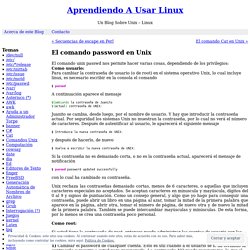 El comando password en Unix « Aprendiendo A Usar Linux