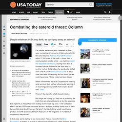 Combating the asteroid threat: Column