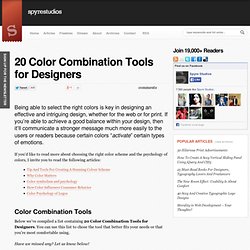 20 Color Combination Tools for Designers