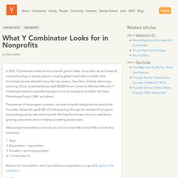 What Y Combinator Looks for in Nonprofits: Applying to YC, Non-Profits