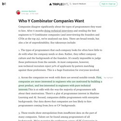 Who Y Combinator Companies Want — Triplebyte Blog