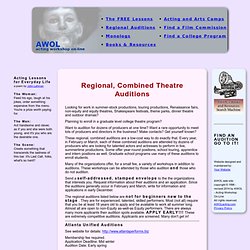Regional, Combined Theatre Auditions