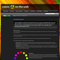 Combining Colors - Analog, Complementary, Triad - Colors on the Web