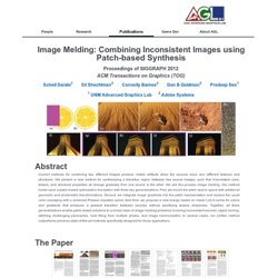 Image Melding: Combining Inconsistent Images using Patch-based Synthesis