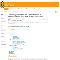 Combining Raw Input and keyboard Hook to selectively block input from multiple keyboards