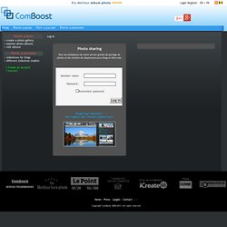 Se connecter à ComBoost site de partage de photos en ligne, création de diaporama et labo photo pour tirage photo et livre photo