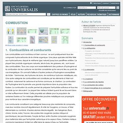 COMBUSTION, Combustibles et comburants