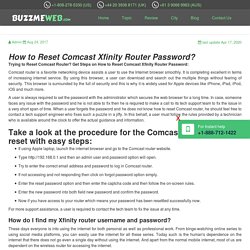 How To Reset Comcast Router Password - Reset Xfinity Router Password