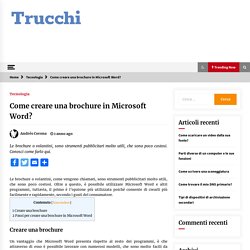 □ Come CREARE una BROCHURE in Microsoft Word?