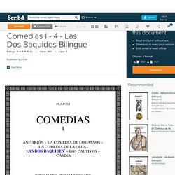 Plauto Tito Macio - Comedias I - 4 - Las Dos Baquides Bilingue