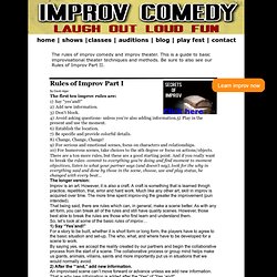Rules of comedy improv and acting