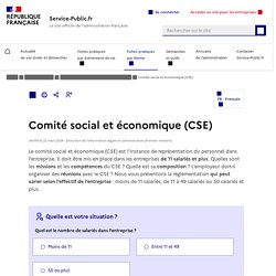 Comité social et économique (CSE)