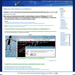 Run cmd.exe (command prompt) in administrator mode on Windows 8.1 / 10