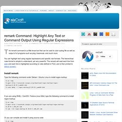 remark Command: Highlight Any Text or Command Output Using Regular Expressions