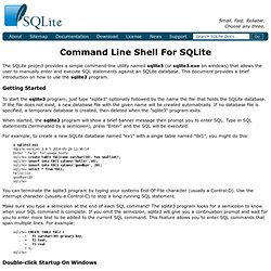 Command Line Shell For SQLite