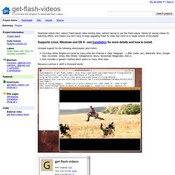 get-flash-videos - Project Hosting on Google Code