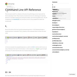 Command Line API Reference