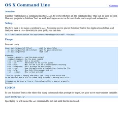 OS X Command Line - Sublime Text 3 Documentation