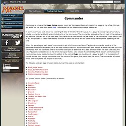 Commander : Resources : Trading Card Game