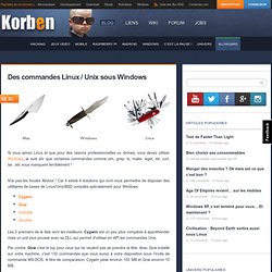 Des commandes Linux / Unix sous Windows