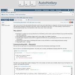 Commanding Rainmeter with AHK (and vice versa) - AutoHotkey Community