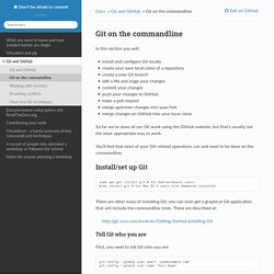 Git on the commandline — Don't be afraid to commit 0.3 documentation