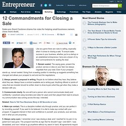 12 Commandments for Closing a Sale