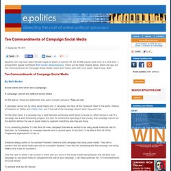 Ten Commandments of Campaign Social Media
