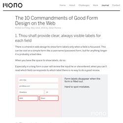 The 10 Commandments of Good Form Design on the Web – Mono