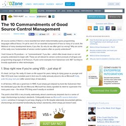 The 10 Commandments of Good Source Control Management