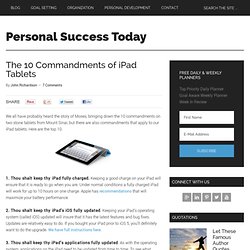 The 10 Comandments of iPad Tablets