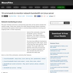 18 commands to monitor network bandwidth on Linux server