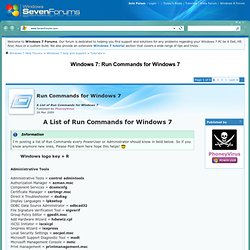 Run Commands for Windows 7