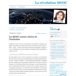 Les MOOC comme vitrines de l’institution