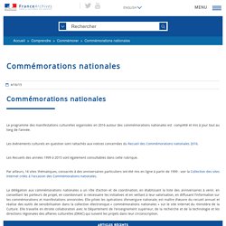 Commémorations nationales (FranceArchives)