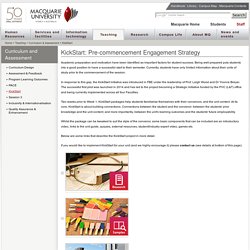 KickStart: Pre-commencement Engagement Strategy - Staff - Macquarie University