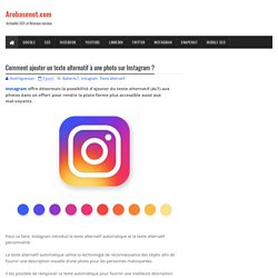 Comment ajouter un texte alternatif à une photo sur Instagram