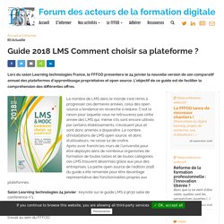 Guide 2018 LMS Comment choisir sa plateforme ?
