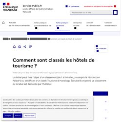 Document 1 : le classement des hôtels en France