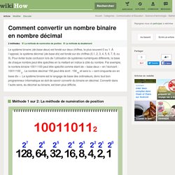 Comment convertir un nombre binaire en nombre décimal